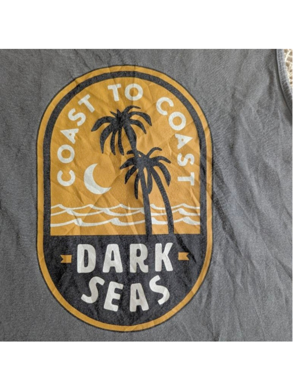 Dark Seas | Waterway Tank Top L Gray Orange Surfwear Graphic - Picture 8 of 8